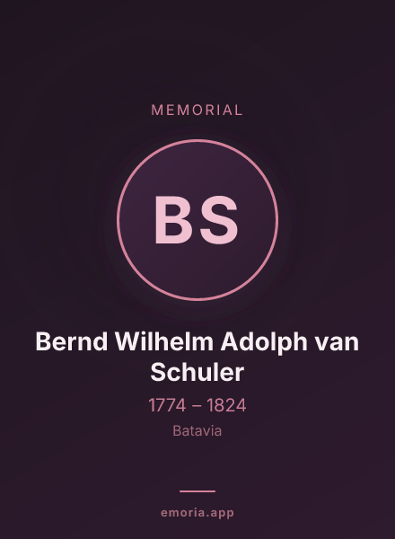 Memorial portrait of Bernd Wilhelm Adolph van Schuler