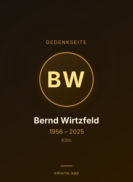 Gedenkportrait von Bernd Wirtzfeld