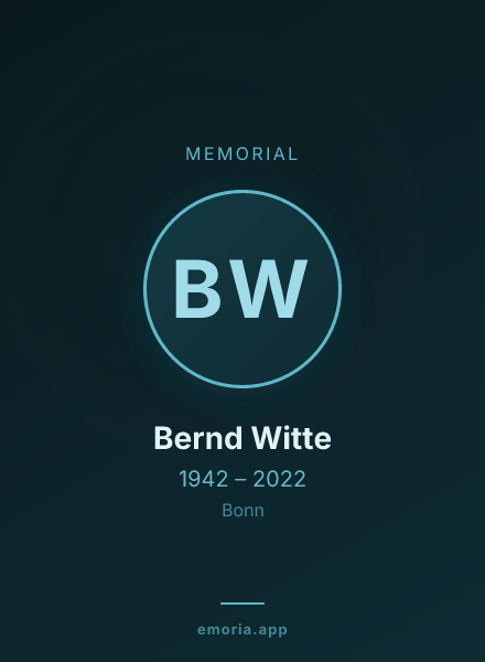 Memorial portrait of Bernd Witte