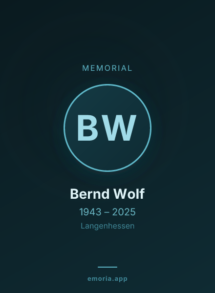 Memorial portrait of Bernd Wolf