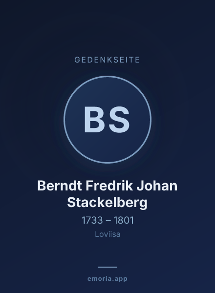 Gedenkportrait von Berndt Fredrik Johan Stackelberg