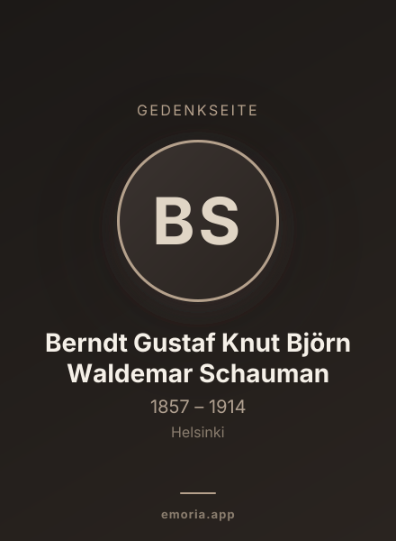 Gedenkportrait von Berndt Gustaf Knut Björn Waldemar Schauman