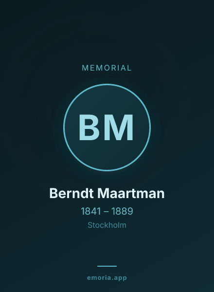 Memorial portrait of Berndt Maartman