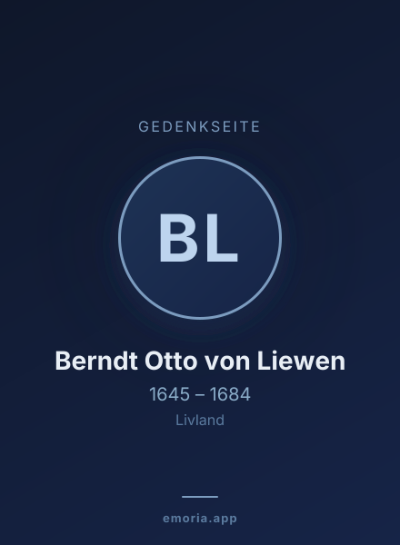 Gedenkportrait von Berndt Otto von Liewen