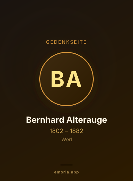 Gedenkportrait von Bernhard Alterauge