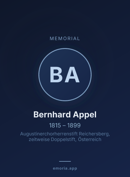 Memorial portrait of Bernhard Appel