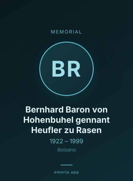 Memorial portrait of Bernhard Baron von Hohenbuhel gennant Heufler zu Rasen