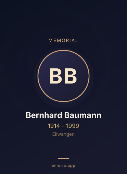 Memorial portrait of Bernhard Baumann