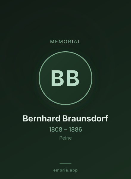Memorial portrait of Bernhard Braunsdorf