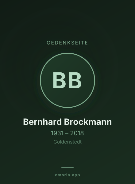 Gedenkportrait von Bernhard Brockmann