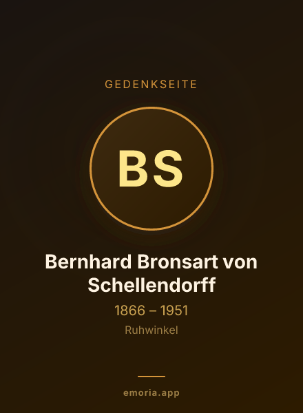 Gedenkportrait von Bernhard Bronsart von Schellendorff