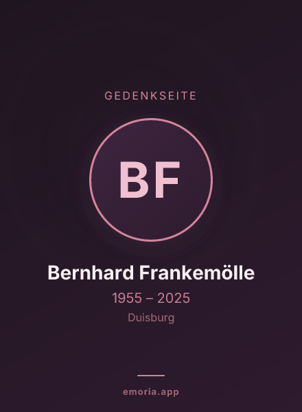 Gedenkportrait von Bernhard Frankemölle