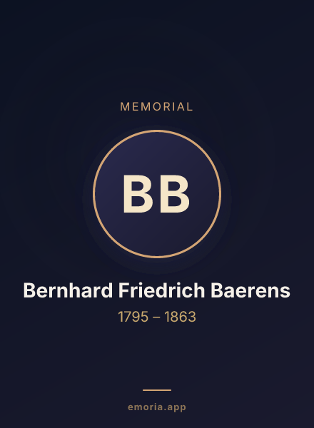 Memorial portrait of Bernhard Friedrich Baerens