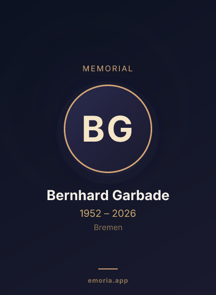 Memorial portrait of Bernhard Garbade