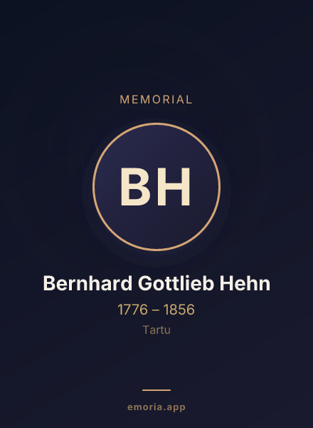 Memorial portrait of Bernhard Gottlieb Hehn