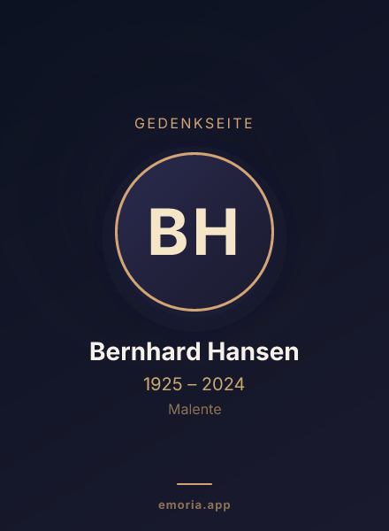 Gedenkportrait von Bernhard Hansen