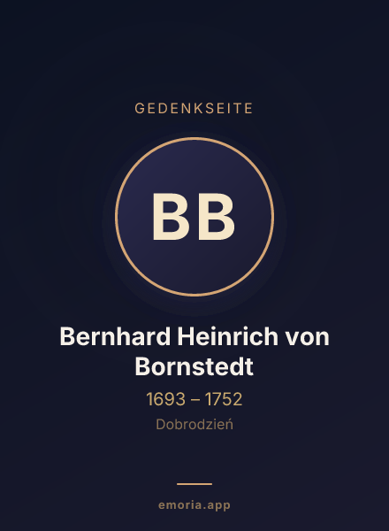 Gedenkportrait von Bernhard Heinrich von Bornstedt
