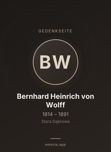 Gedenkportrait von Bernhard Heinrich von Wolff