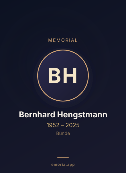 Memorial portrait of Bernhard Hengstmann