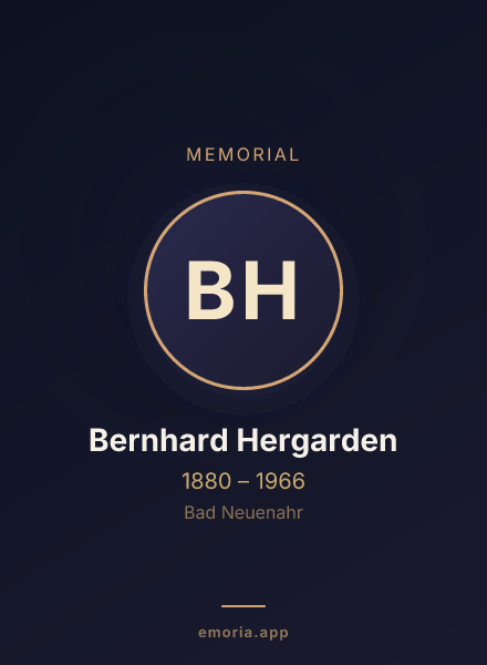 Memorial portrait of Bernhard Hergarden
