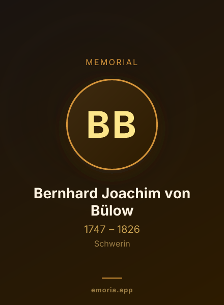 Memorial portrait of Bernhard Joachim von Bülow
