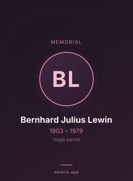 Memorial portrait of Bernhard Julius Lewin