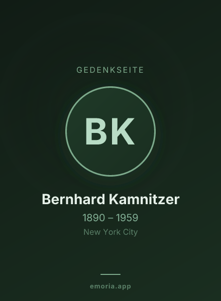 Gedenkportrait von Bernhard Kamnitzer