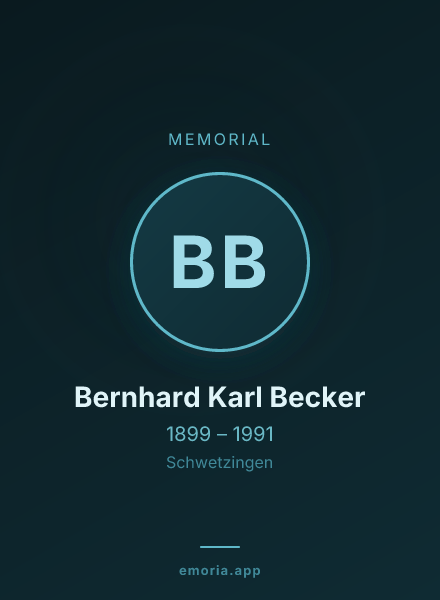 Memorial portrait of Bernhard Karl Becker