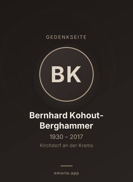 Gedenkportrait von Bernhard Kohout-Berghammer