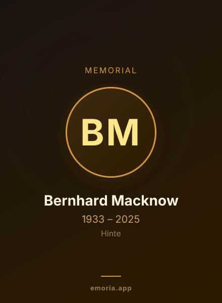 Memorial portrait of Bernhard Macknow