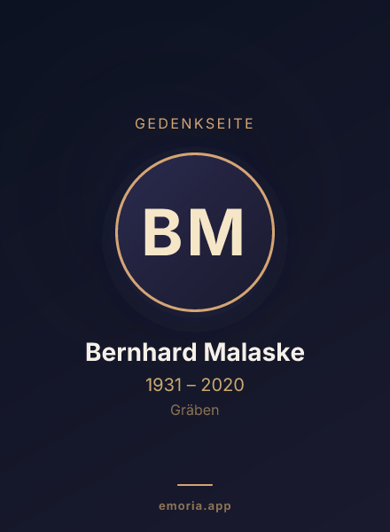 Gedenkportrait von Bernhard Malaske