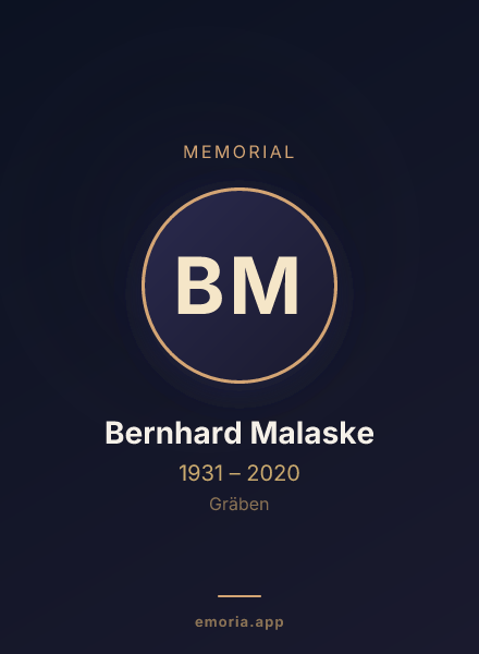Memorial portrait of Bernhard Malaske
