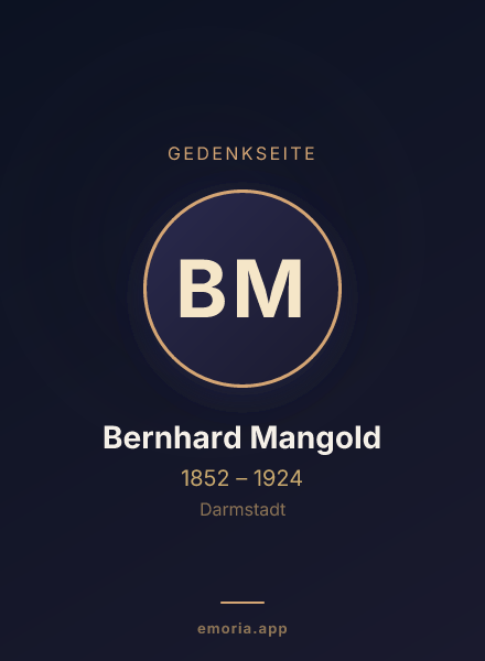 Gedenkportrait von Bernhard Mangold
