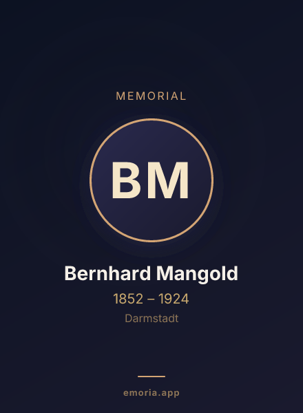 Memorial portrait of Bernhard Mangold