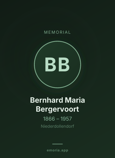 Memorial portrait of Bernhard Maria Bergervoort