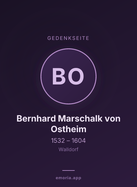 Gedenkportrait von Bernhard Marschalk von Ostheim