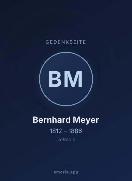 Gedenkportrait von Bernhard Meyer