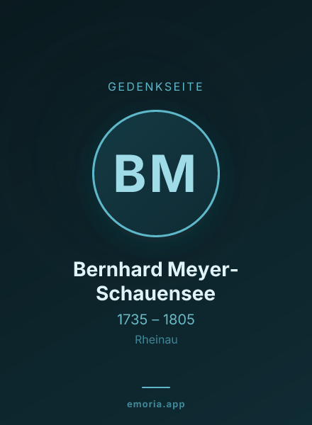 Gedenkportrait von Bernhard Meyer-Schauensee