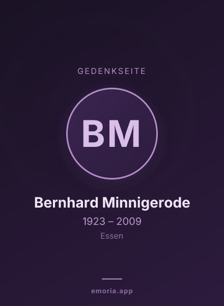 Gedenkportrait von Bernhard Minnigerode