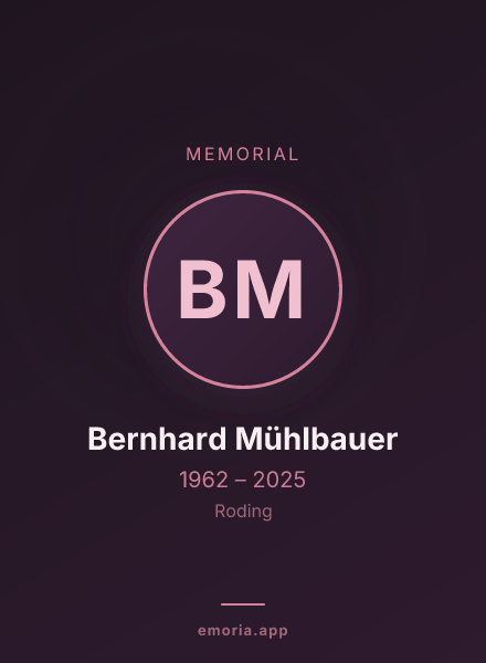 Memorial portrait of Bernhard Mühlbauer