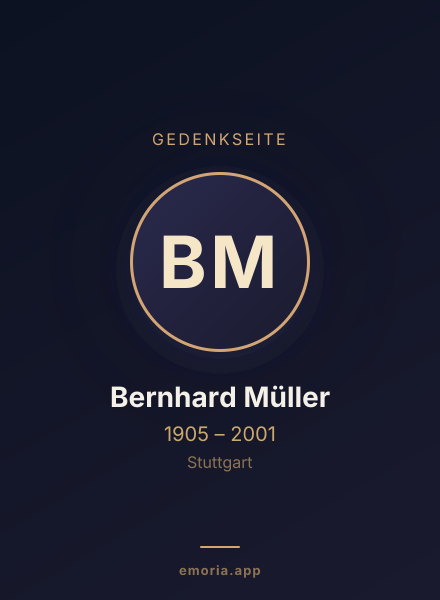 Gedenkportrait von Bernhard Müller