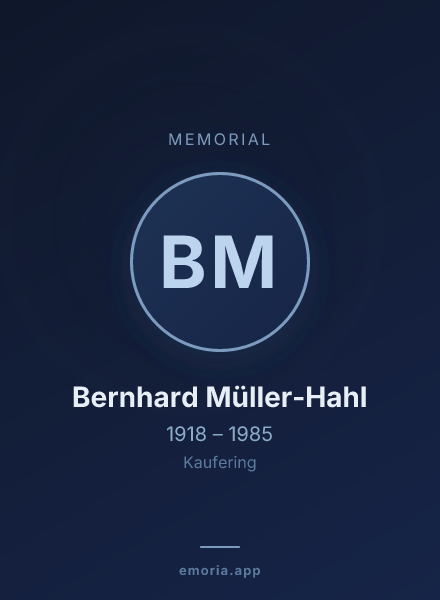 Memorial portrait of Bernhard Müller-Hahl