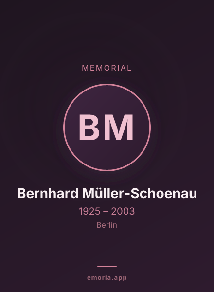 Memorial portrait of Bernhard Müller-Schoenau