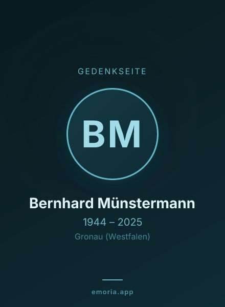 Gedenkportrait von Bernhard Münstermann