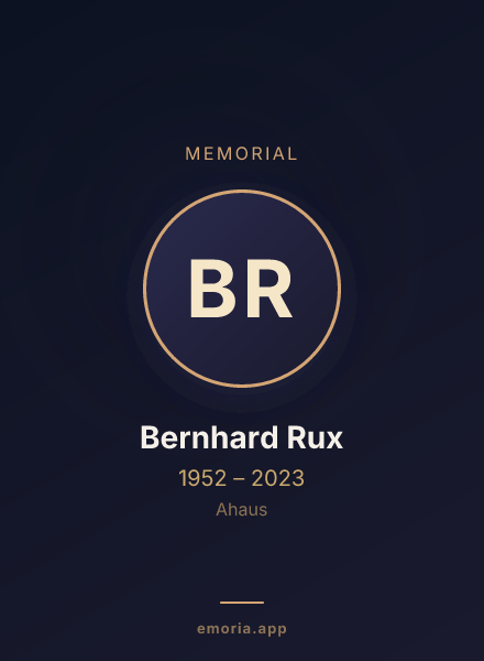 Memorial portrait of Bernhard Rux
