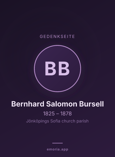 Gedenkportrait von Bernhard Salomon Bursell