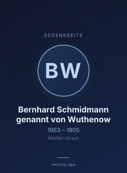 Gedenkportrait von Bernhard Schmidmann genannt von Wuthenow