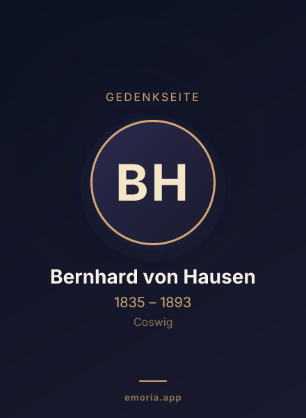 Gedenkportrait von Bernhard von Hausen