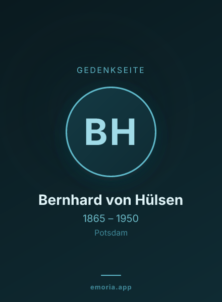 Gedenkportrait von Bernhard von Hülsen