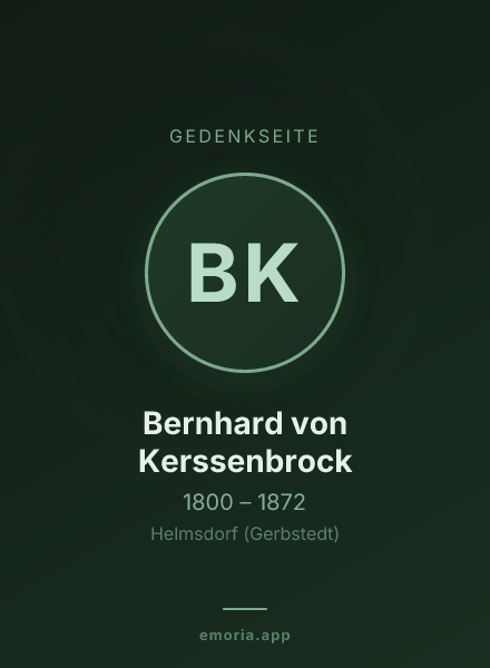 Gedenkportrait von Bernhard von Kerssenbrock